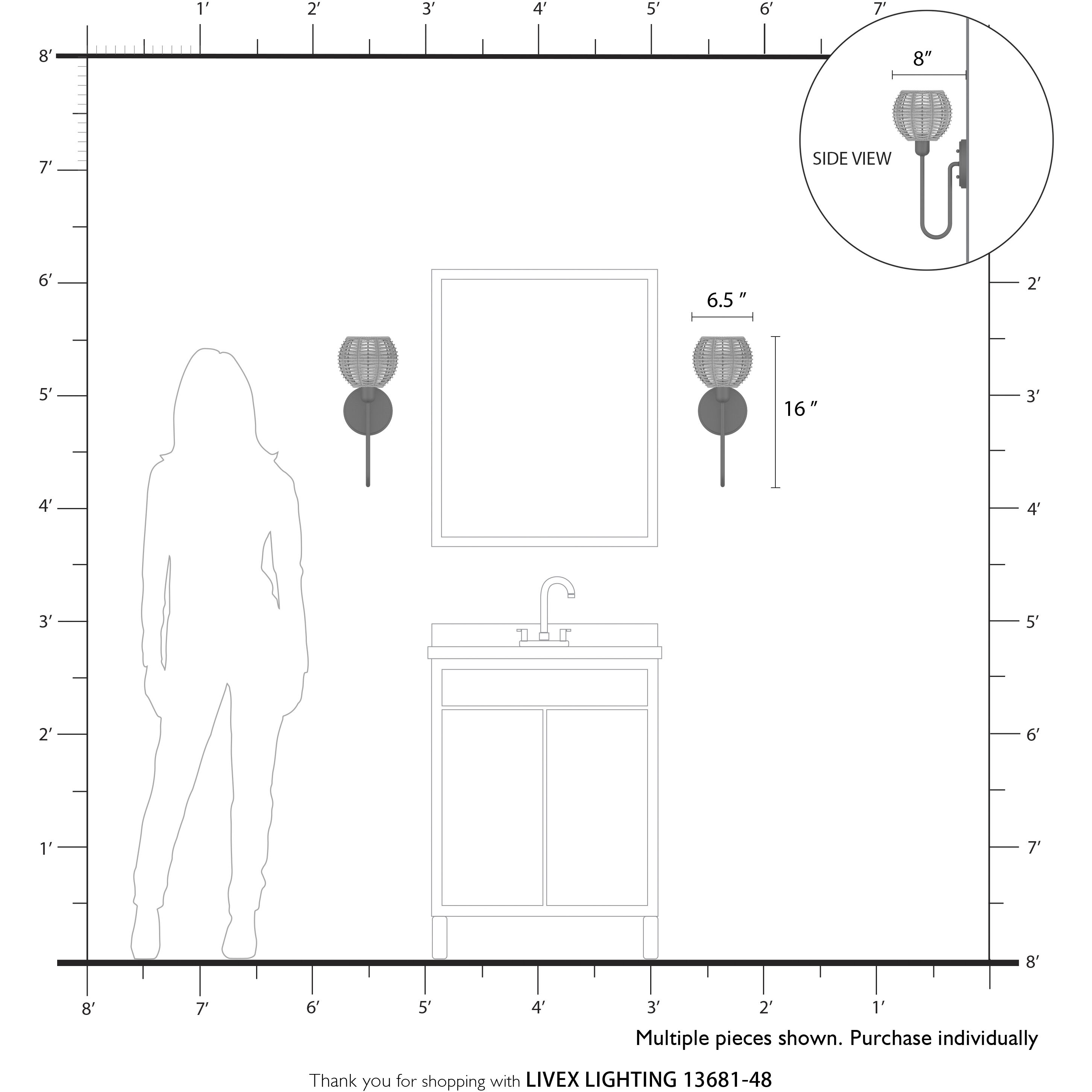 Summervine Wall Sconce Wall Light in Antique Gold Leaf, Single