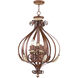 Villa Verona 6 Light 24 inch Verona Bronze with Aged Gold Leaf Accents Foyer Ceiling Light