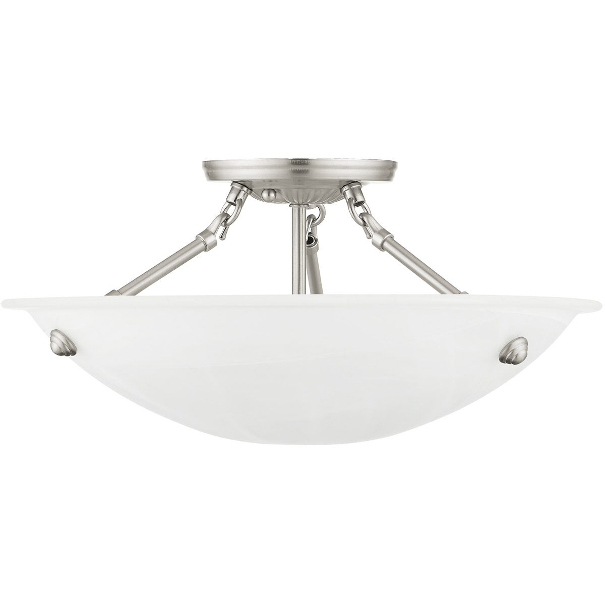 Oasis 3 Light 16 inch Brushed Nickel Semi-Flush Mount Ceiling Light