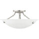 Oasis 3 Light 16 inch Brushed Nickel Semi-Flush Mount Ceiling Light