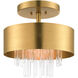 Orenburg 3 Light 13 inch Natural Brass Semi Flush Ceiling Light