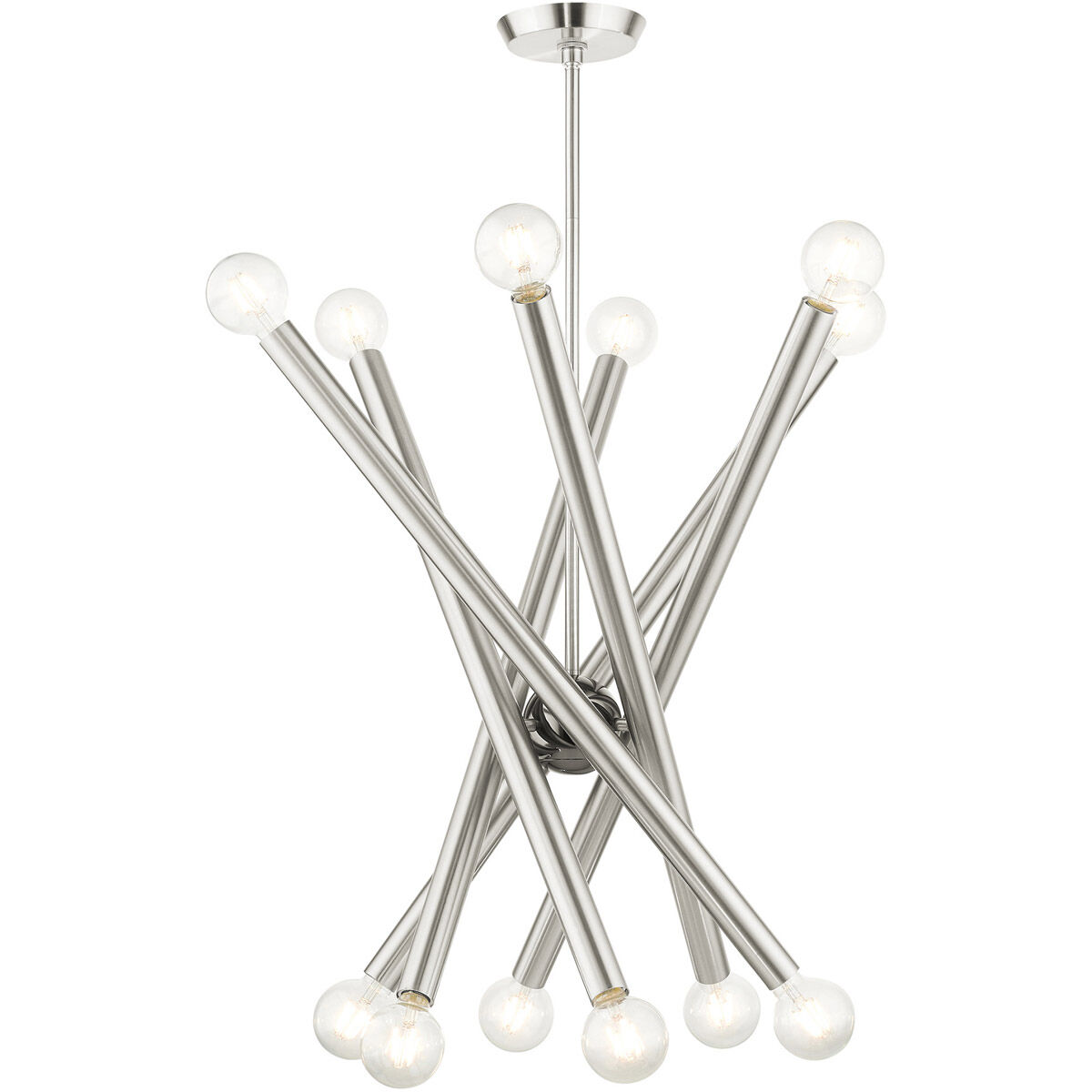 Stafford 12 Light 35 inch Brushed Nickel Chandelier Ceiling Light
