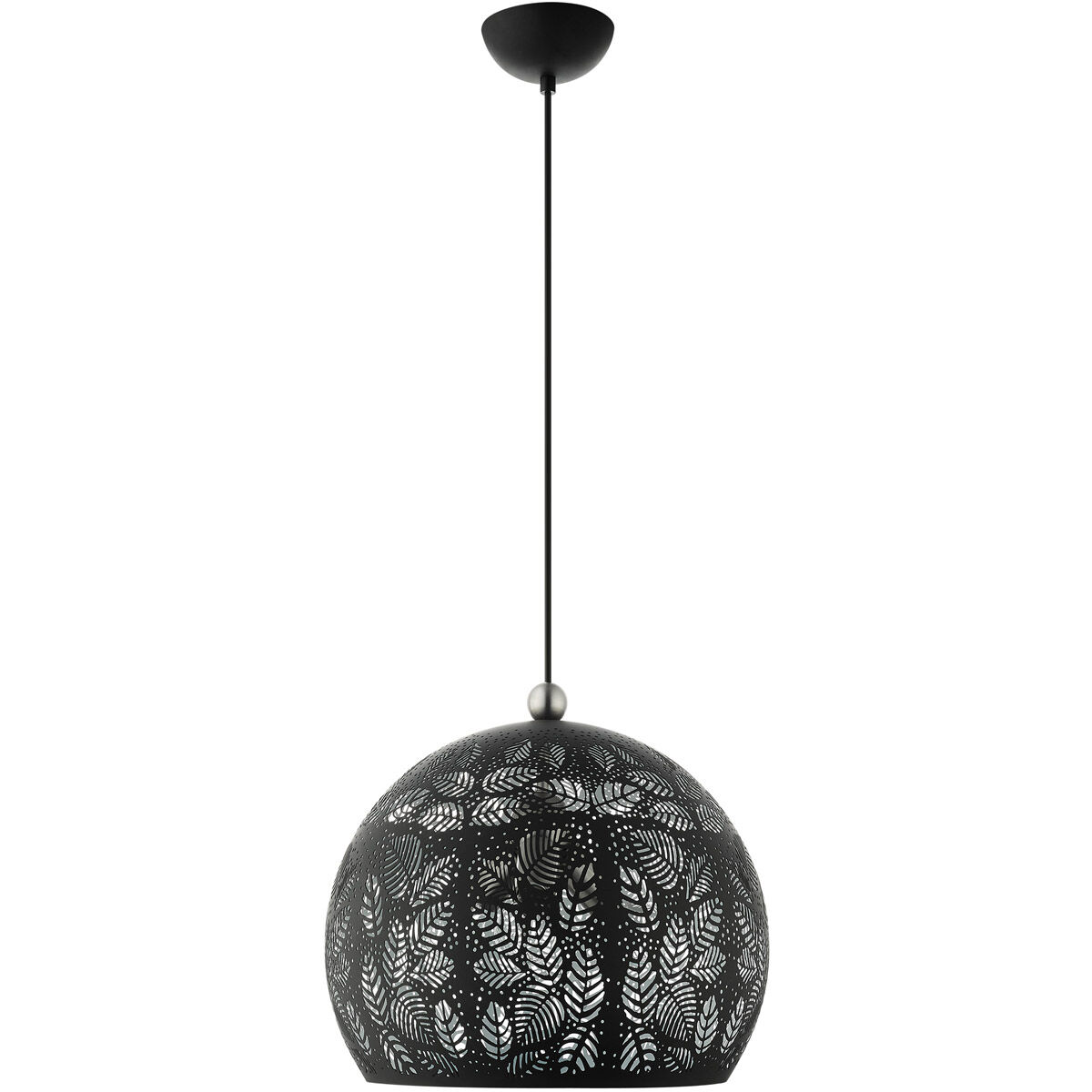 Chantily 3 Light 16 inch Black with Brushed Nickel Accents Pendant Ceiling Light