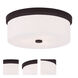 Meridian 3 Light 15 inch Bronze Flush Mount Ceiling Light