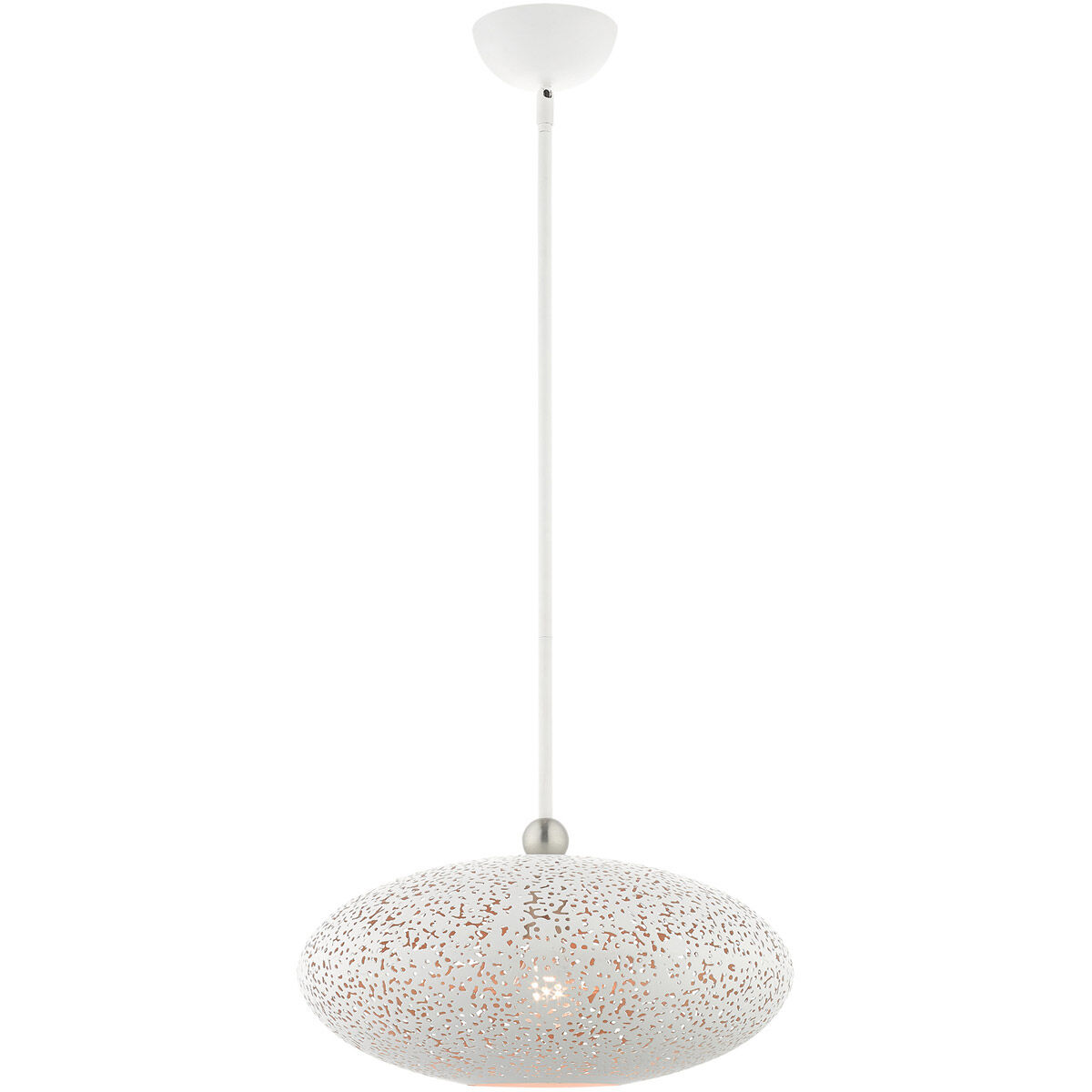 Charlton 1 Light 16 inch White with Brushed Nickel Accents Pendant Ceiling Light