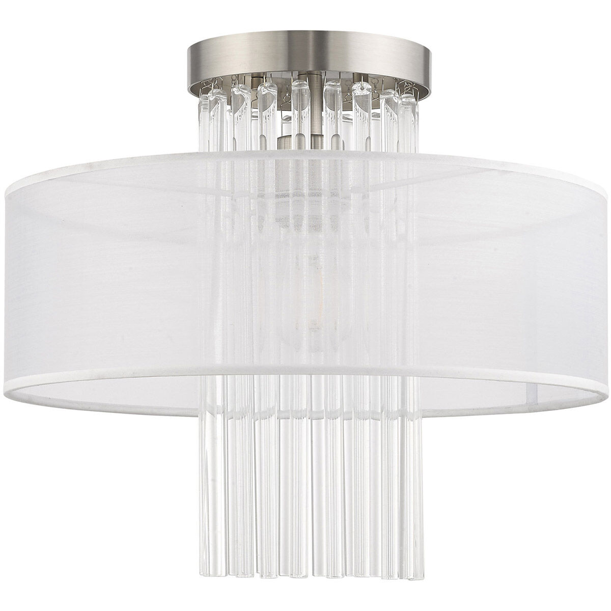 Alexis 1 Light 15 inch Brushed Nickel Semi-Flush Mount Ceiling Light