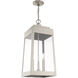 Oslo 3 Light 11 inch Brushed Nickel Outdoor Pendant Lantern
