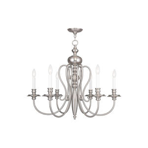 Caldwell 6 Light 30 inch Brushed Nickel Chandelier Ceiling Light