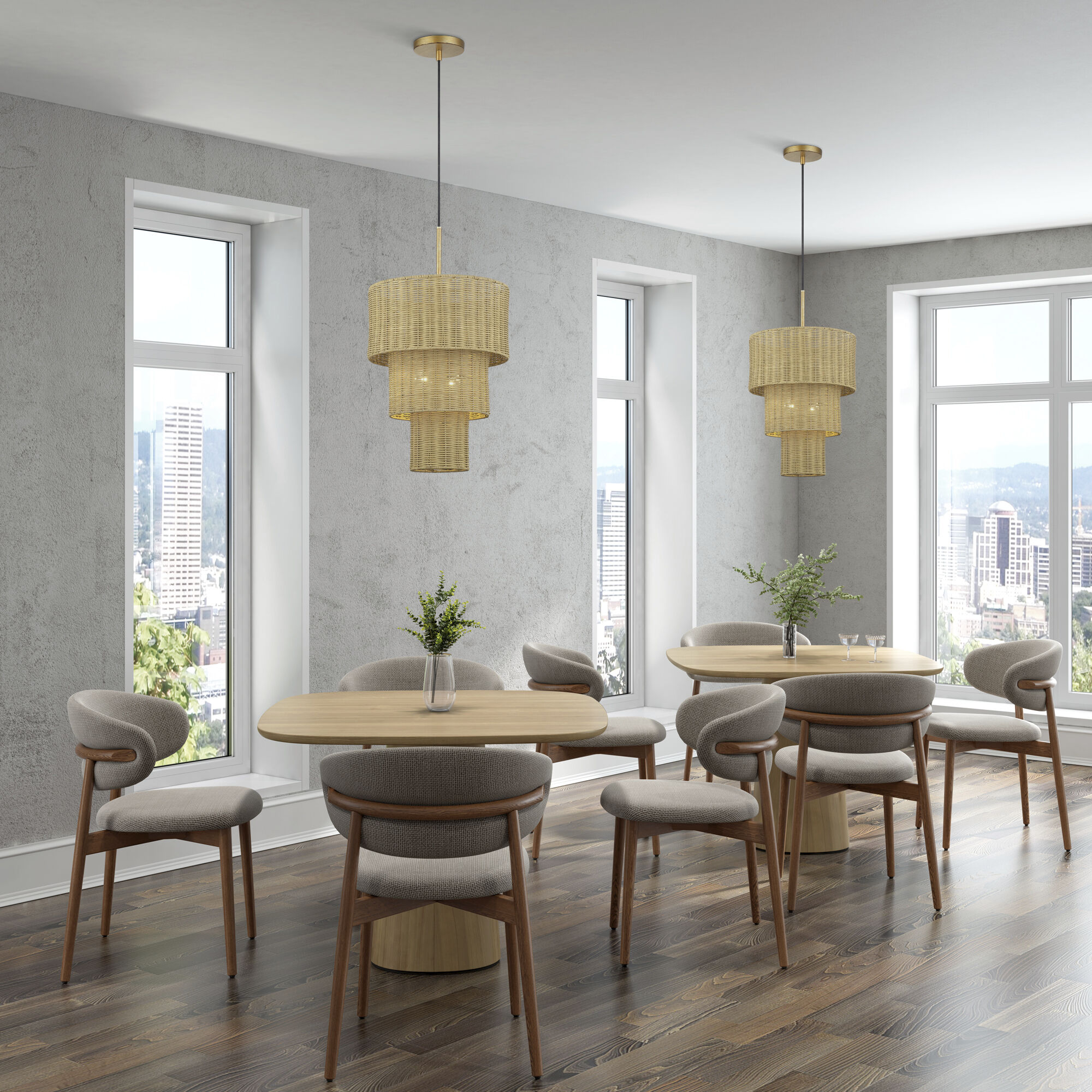 Weavington 2 Light 14 inch Antique Gold Leaf Pendant Ceiling Light