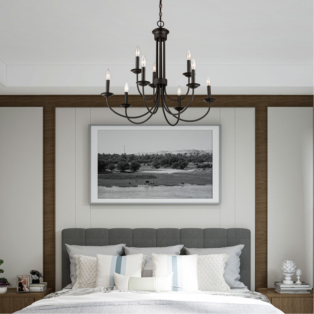 Estate 9 Light 30 inch Bronze Chandelier Ceiling Light