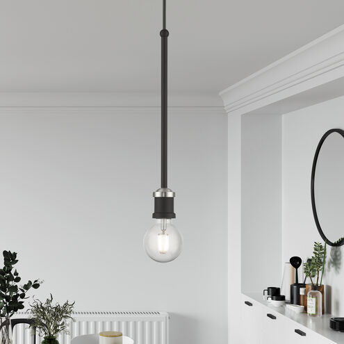 Lansdale 1 Light 5 inch Black with Brushed Nickel Accents Single Pendant Ceiling Light, Single