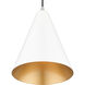 Dulce 1 Light 10 inch Shiny White with Polished Chrome Accents Pendant Ceiling Light