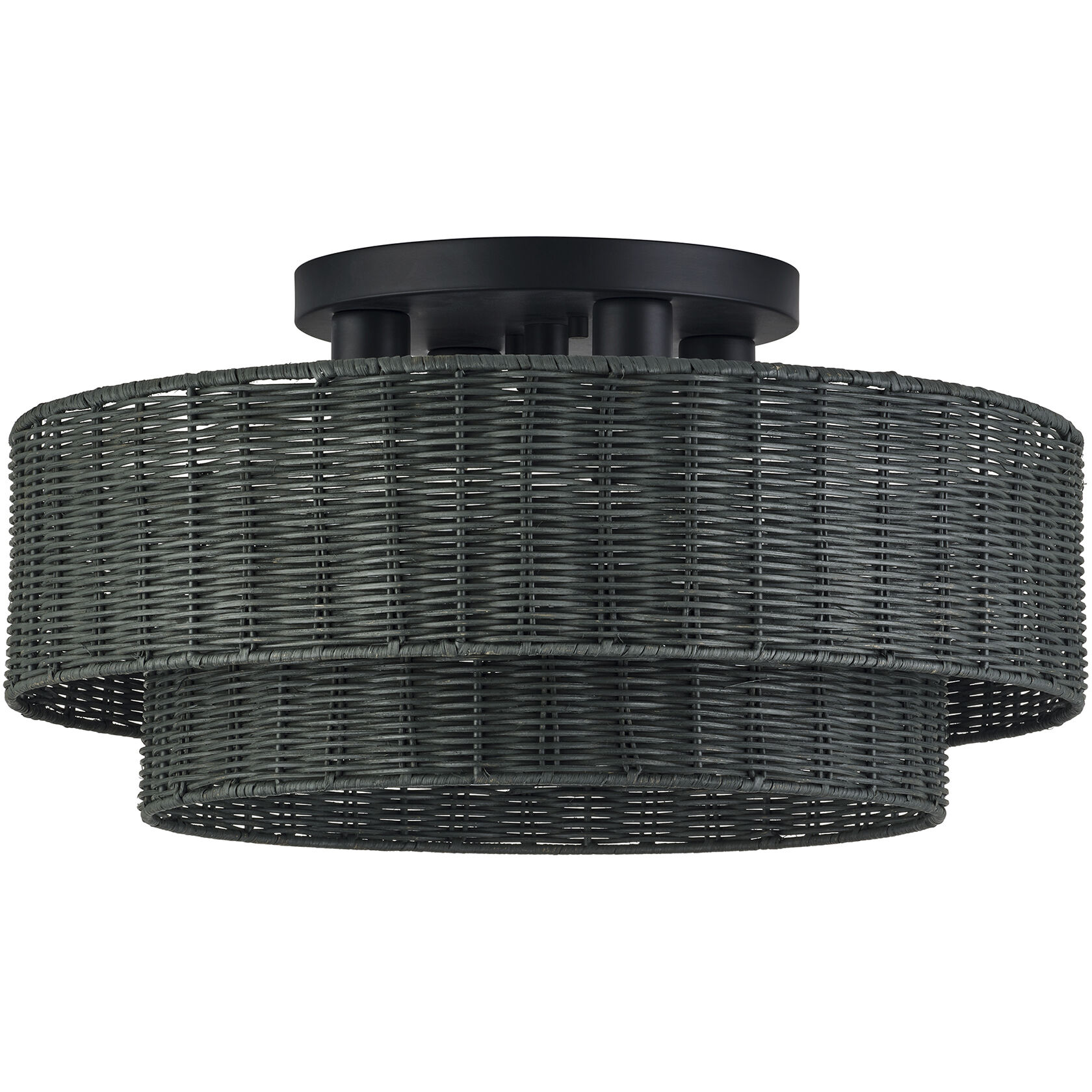 Weavington 4 Light 21 inch Black Semi Flush Mount Ceiling Light, Extra Large