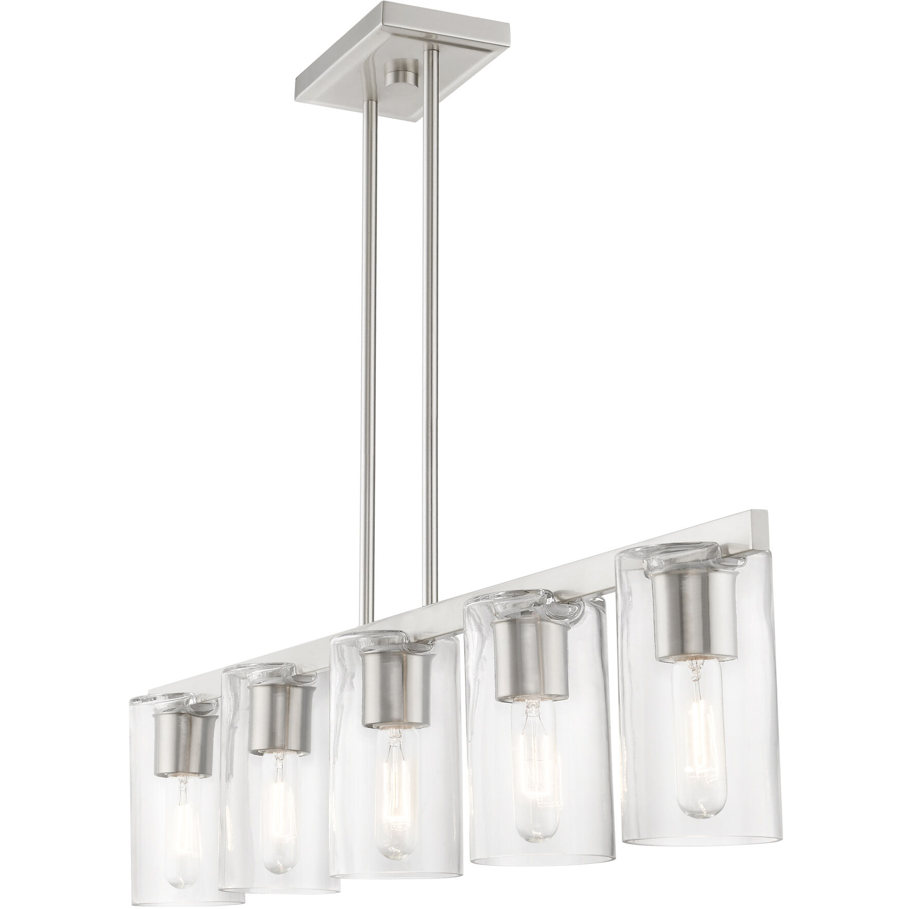 Clarion 5 Light 42 inch Brushed Nickel Linear Chandelier Ceiling Light