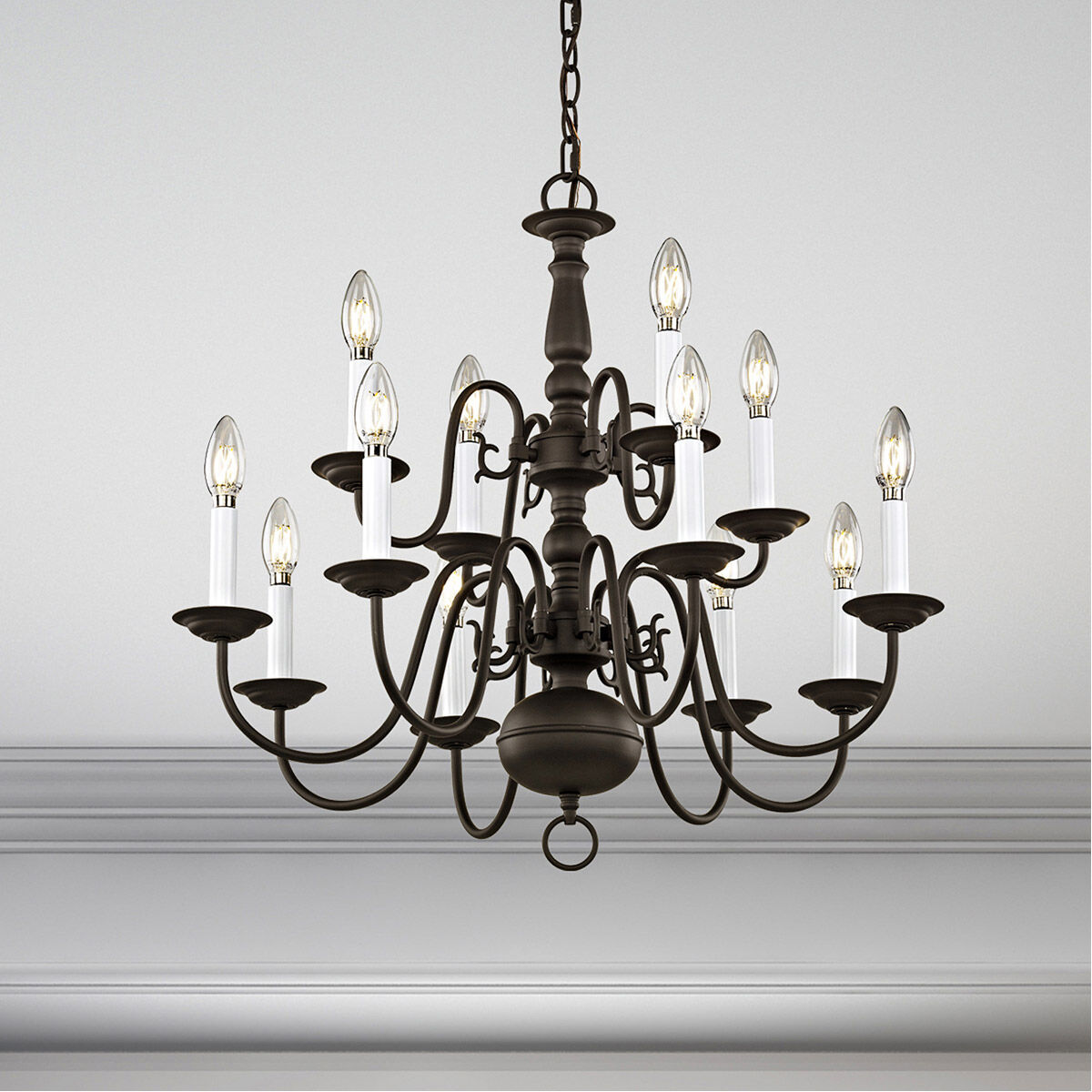 Williamsburgh 12 Light 26 inch Bronze Chandelier Ceiling Light