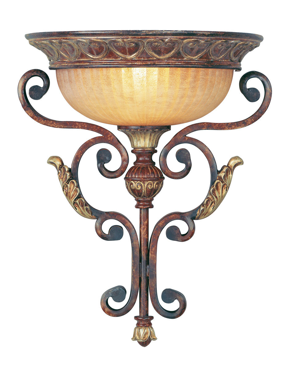 Villa Verona 1 Light 14 inch Verona Bronze with Aged Gold Leaf Accents Wall Sconce Wall Light