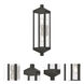 Nyack 2 Light 24 inch Black with Brushed Nickel Finish Cluster and Polished Chrome Stainless Steel Reflector Tall Outdoor Wall Lantern