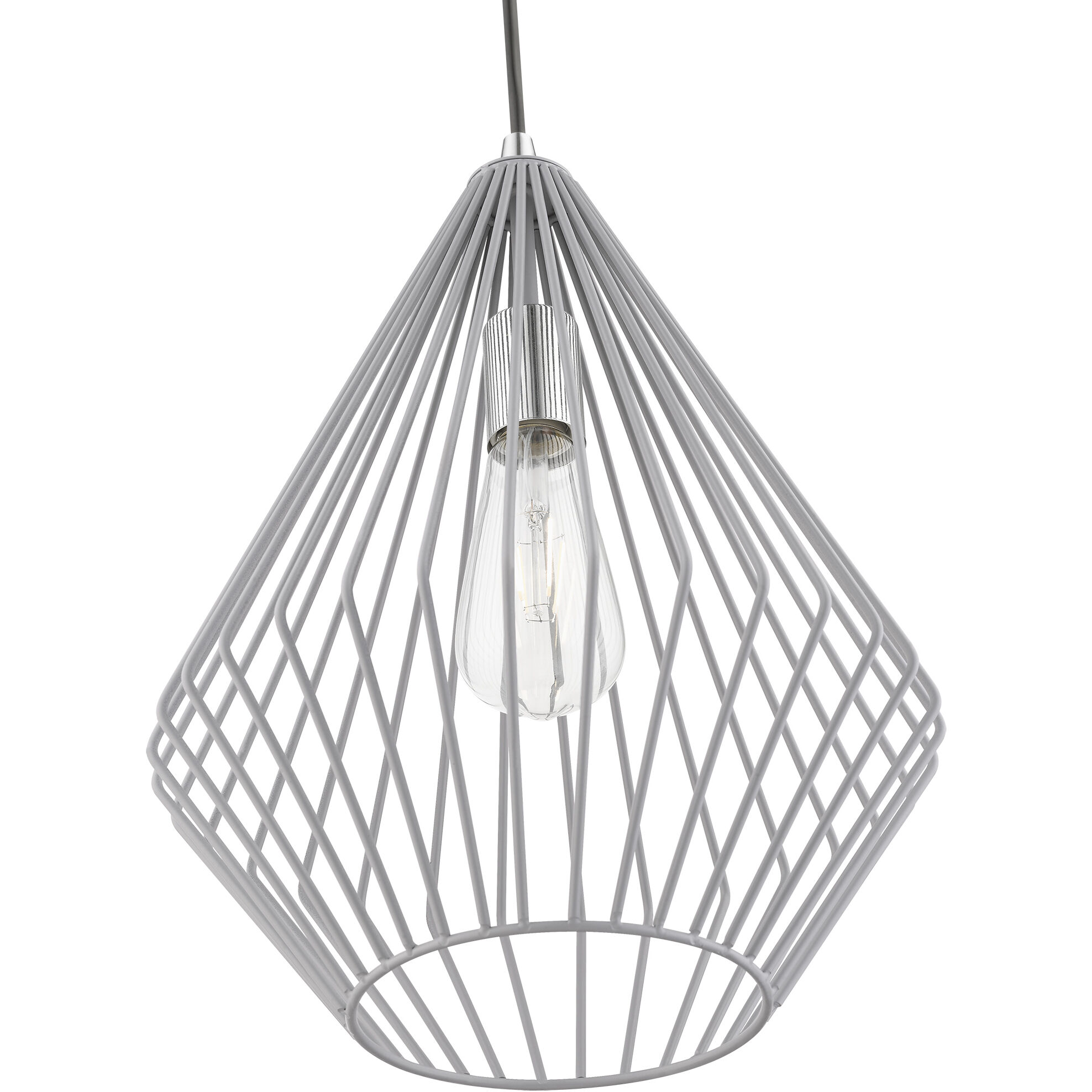 Linz 1 Light 11.5 inch Nordic Gray with Polished Chrome Accents Pendant Ceiling Light