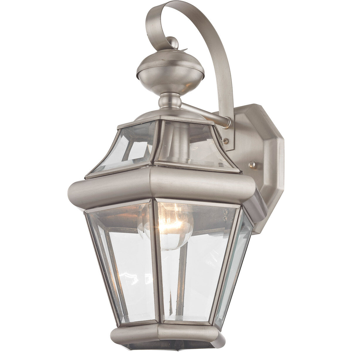 Georgetown 1 Light 15 inch Brushed Nickel Outdoor Wall Lantern
