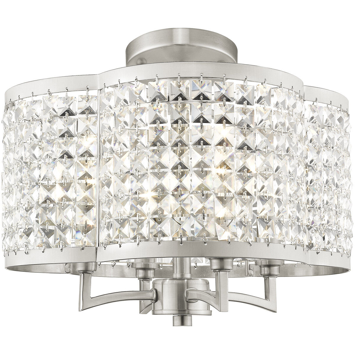 Grammercy 4 Light 14 inch Brushed Nickel Convertible Mini Chandelier/Ceiling Mount Ceiling Light