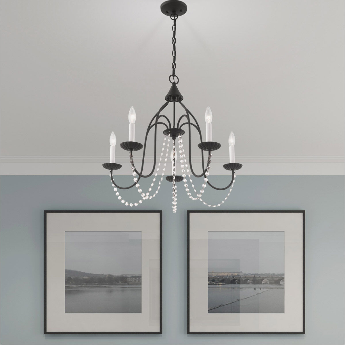 Alessia 5 Light 24 inch Black Chandelier Ceiling Light