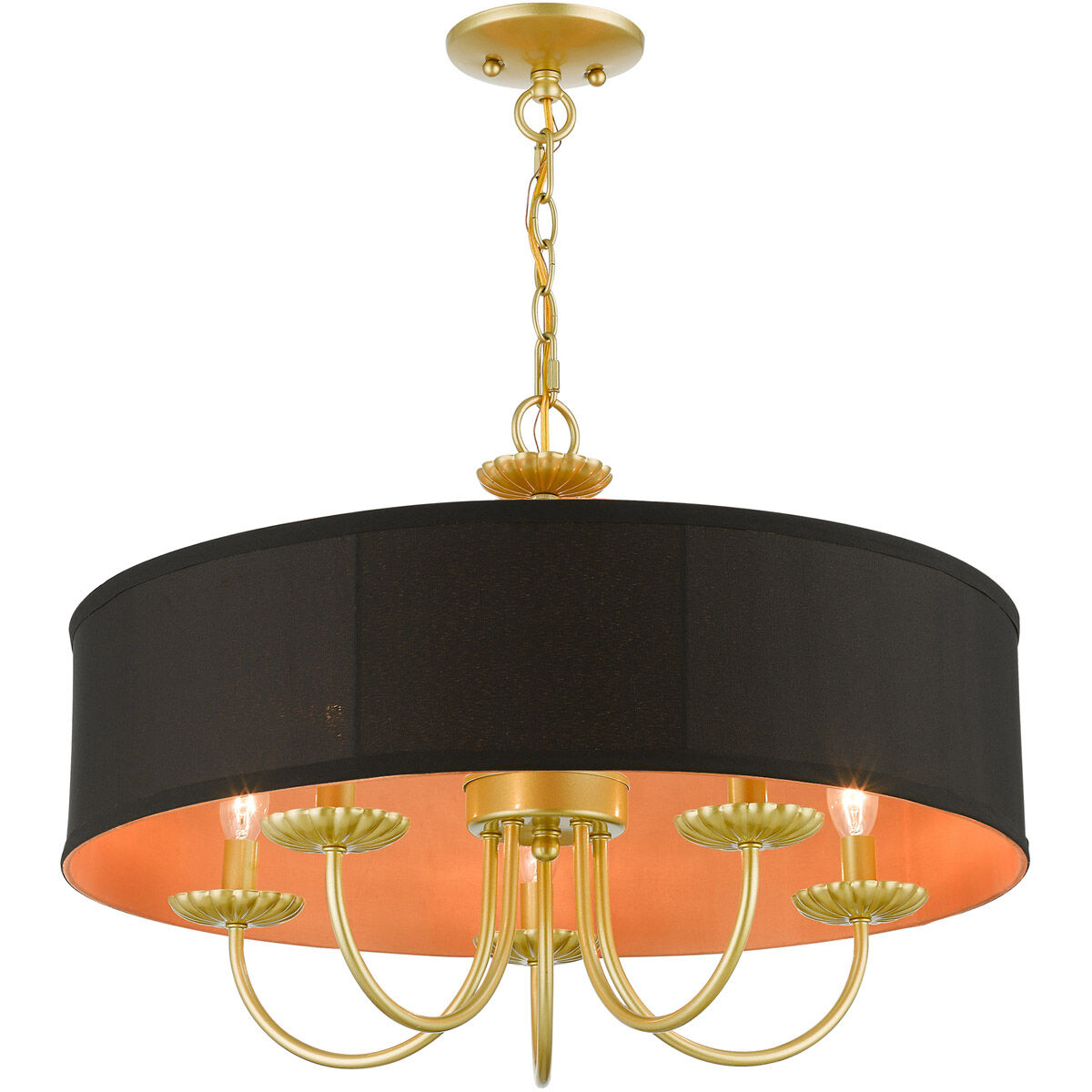 Winchester 5 Light 23 inch Soft Gold Pendant Chandelier Ceiling Light