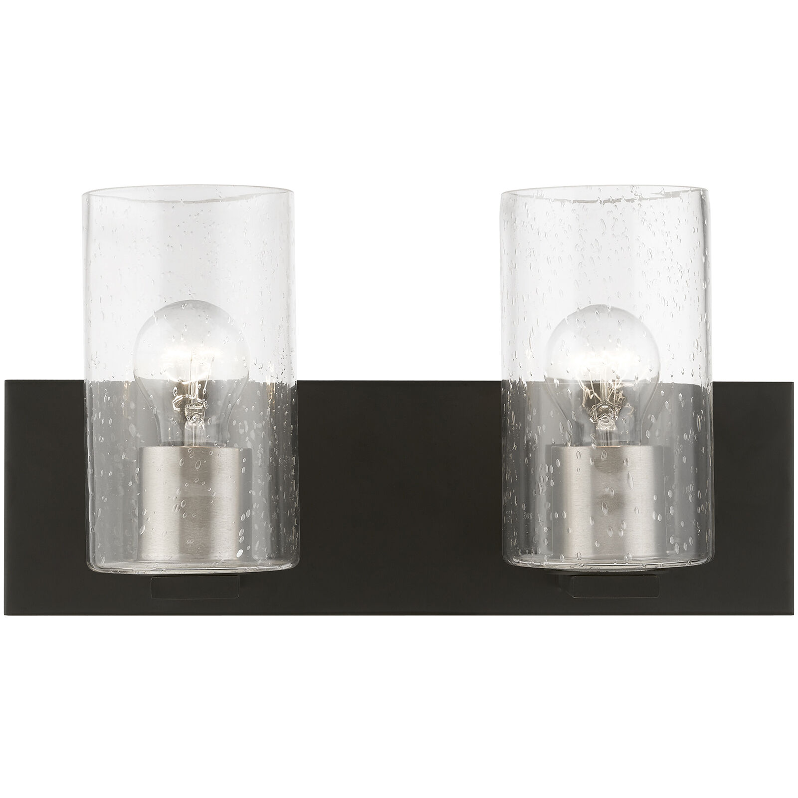 Zurich 2 Light 15 inch Black with Brushed Nickel Accents Vanity Sconce Wall Light