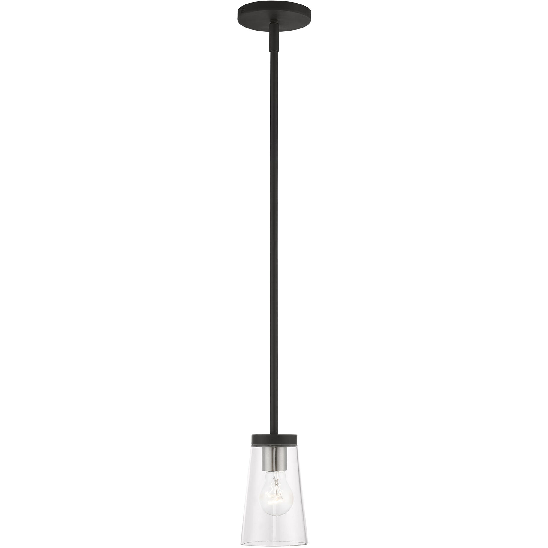 Cityview 1 Light 5 inch Black with Brushed Nickel Accents Mini Pendant Ceiling Light