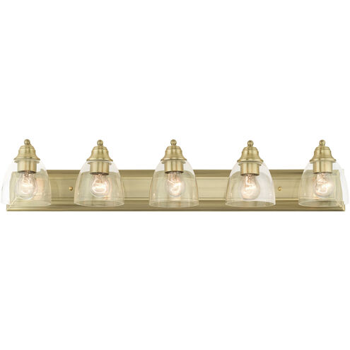 Birmingham 5 Light 36 inch Antique Brass Vanity Sconce Wall Light