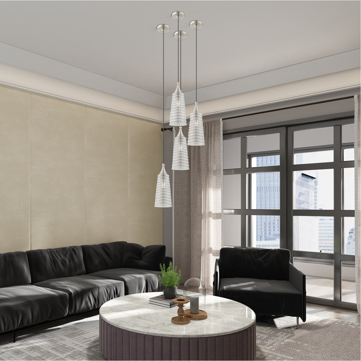 Art Glass 1 Light 6 inch Brushed Nickel Mini Pendant Ceiling Light