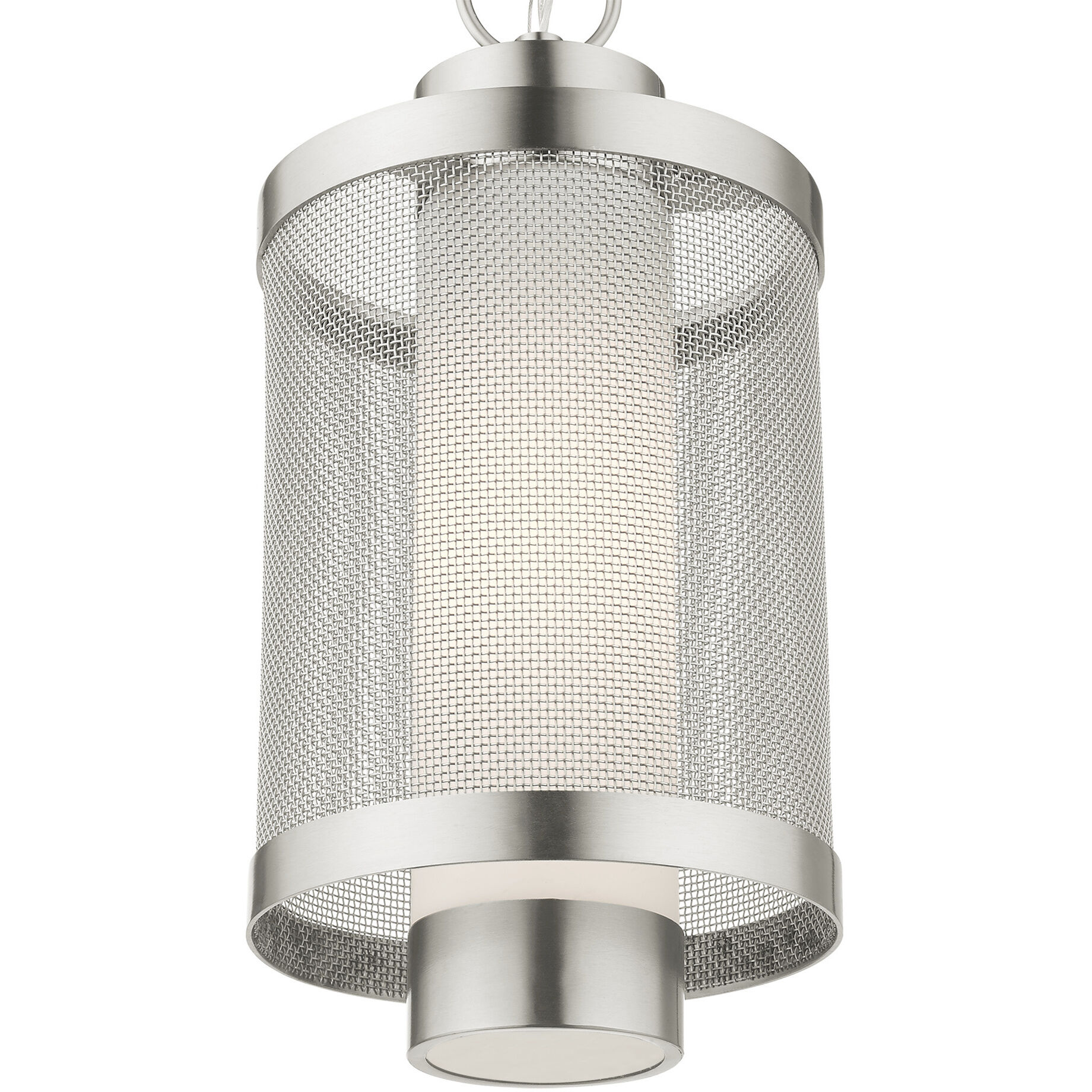 Nottingham 1 Light 9 inch Brushed Nickel Outdoor Pendant Lantern