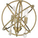 Aria 3 Light 13 inch Antique Brass Convertible Chandelier / Semi Flush Ceiling Light