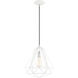 Geometric 1 Light 12 inch Shiny White Pendant Ceiling Light