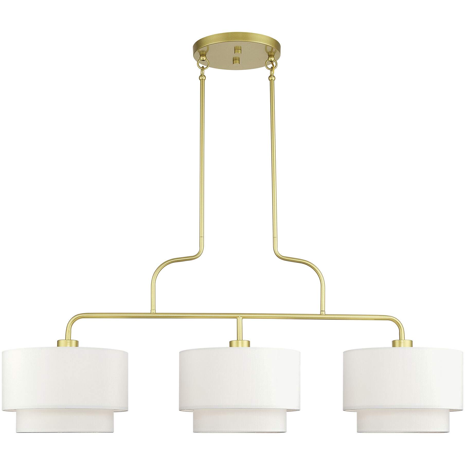 Manorwood 3 Light 49 inch Soft Gold Linear Chandelier Ceiling Light
