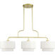 Manorwood 3 Light 49 inch Soft Gold Linear Chandelier Ceiling Light