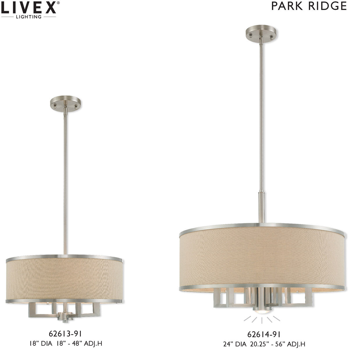 Park Ridge 7 Light 24 inch Brushed Nickel Pendant Chandelier Ceiling Light