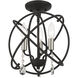 Aria 3 Light 13 inch Black Convertible Chandelier / Semi Flush Ceiling Light