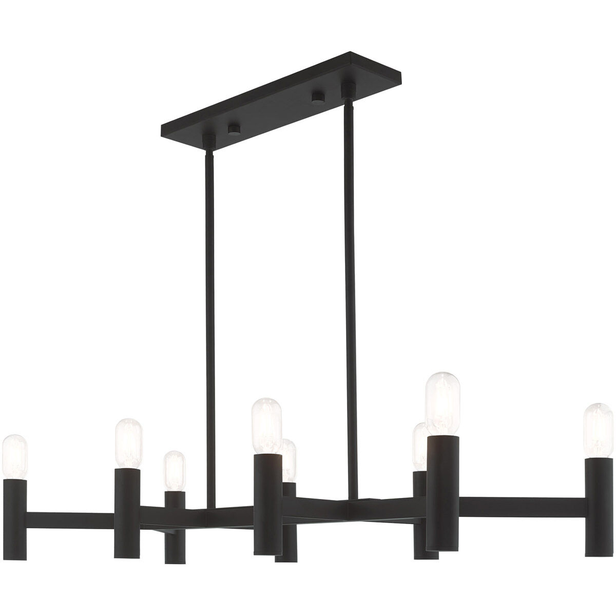 Copenhagen 8 Light 40 inch Black Linear Chandelier Ceiling Light