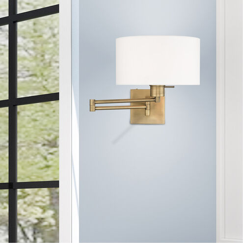 Allison 24 inch 100.00 watt Antique Brass Swing Arm Wall Lamp Wall Light