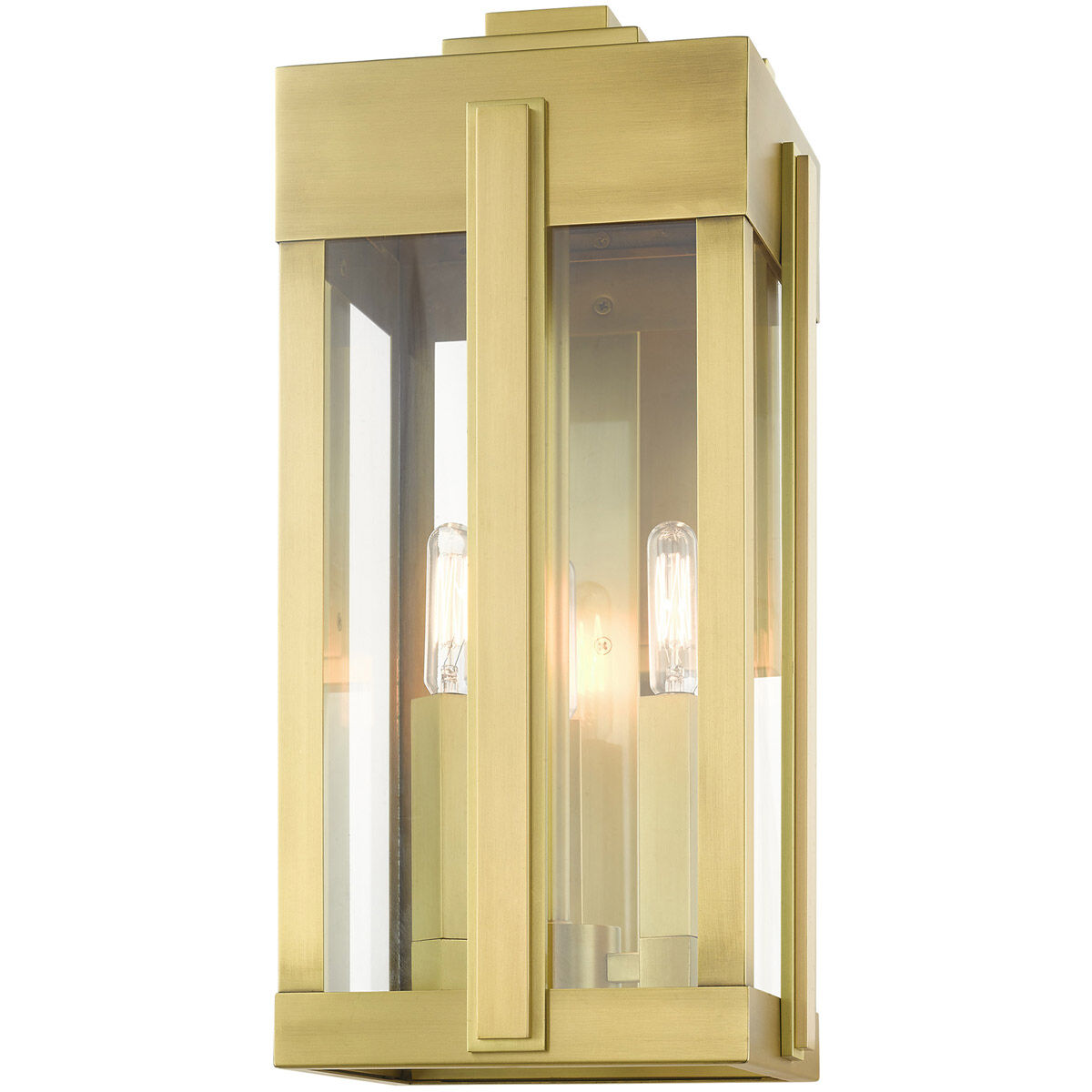 Lexington 3 Light 18 inch Natural Brass Outdoor Wall Lantern