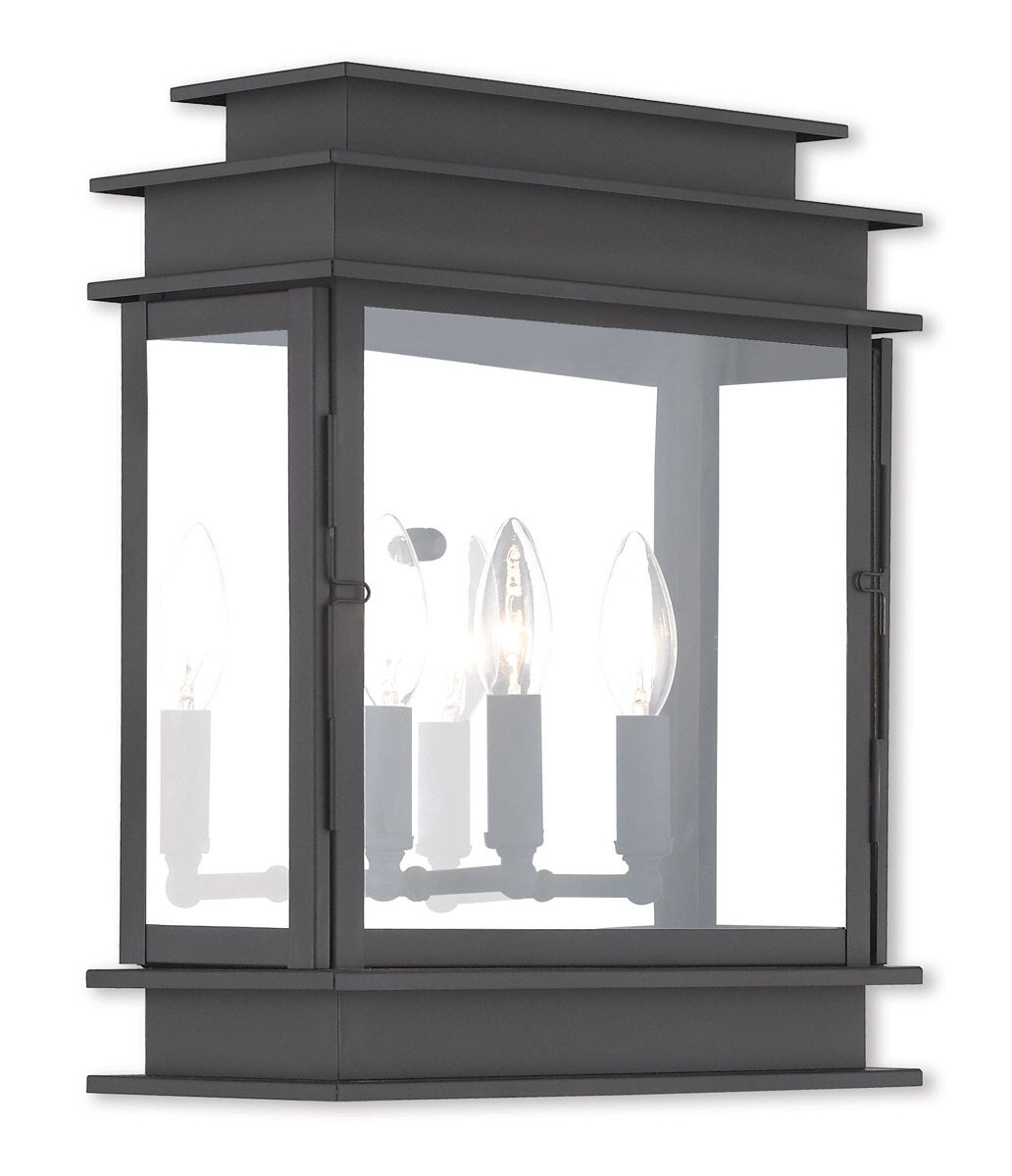 Princeton 3 Light 15 inch Black Outdoor Wall Lantern
