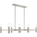 Copenhagen 8 Light 40 inch Brushed Nickel Linear Chandelier Ceiling Light