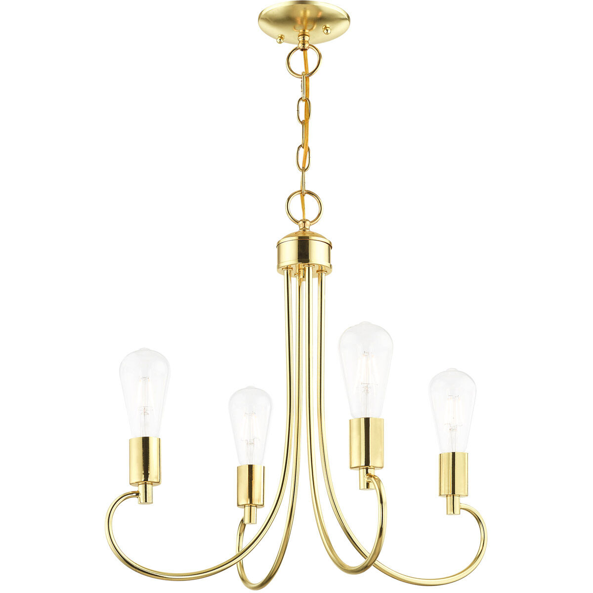 Bari 4 Light 20 inch Polished Brass Chandelier Ceiling Light