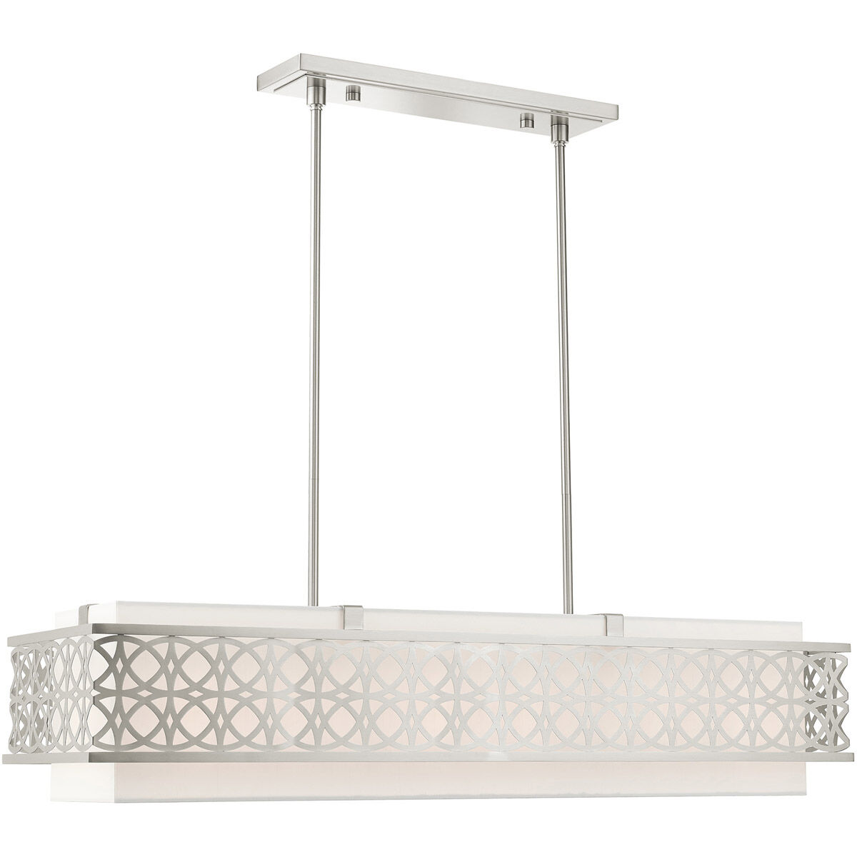 Calinda 6 Light 40 inch Brushed Nickel Linear Chandelier Ceiling Light