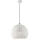 Chantily 3 Light 16 inch White with Brushed Nickel Accents Pendant Ceiling Light