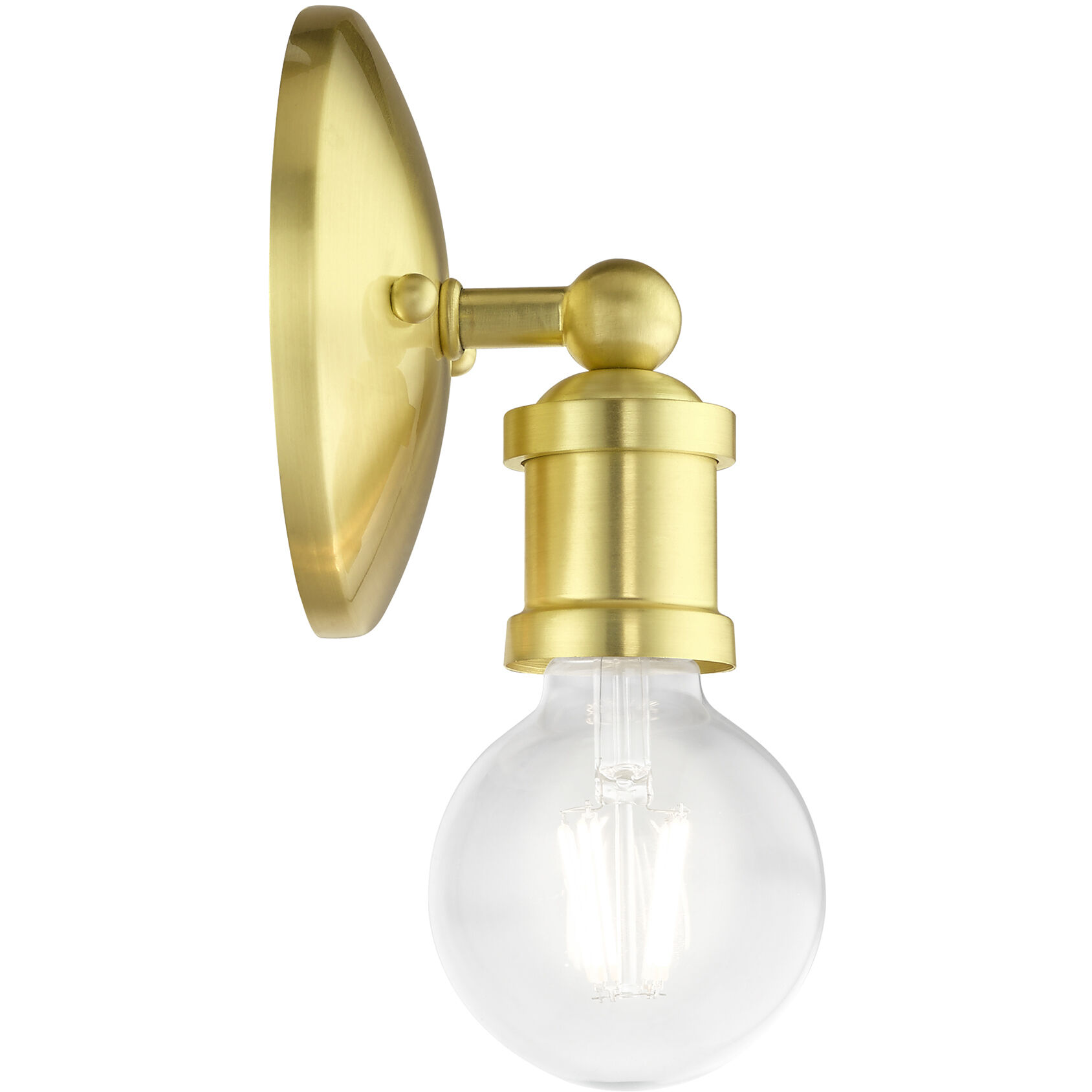 Lansdale 1 Light 5 inch Satin Brass Single Vanity Sconce Wall Light, Single