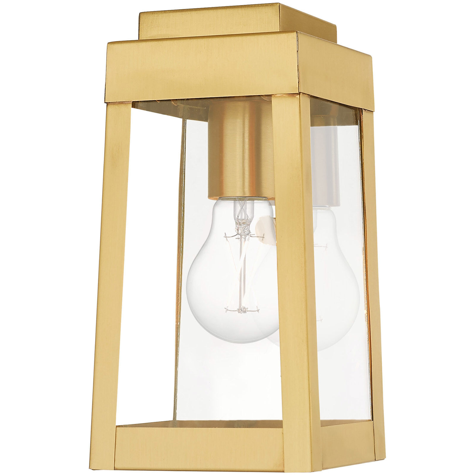 Oslo 1 Light 10 inch Satin Brass Outdoor Wall Lantern