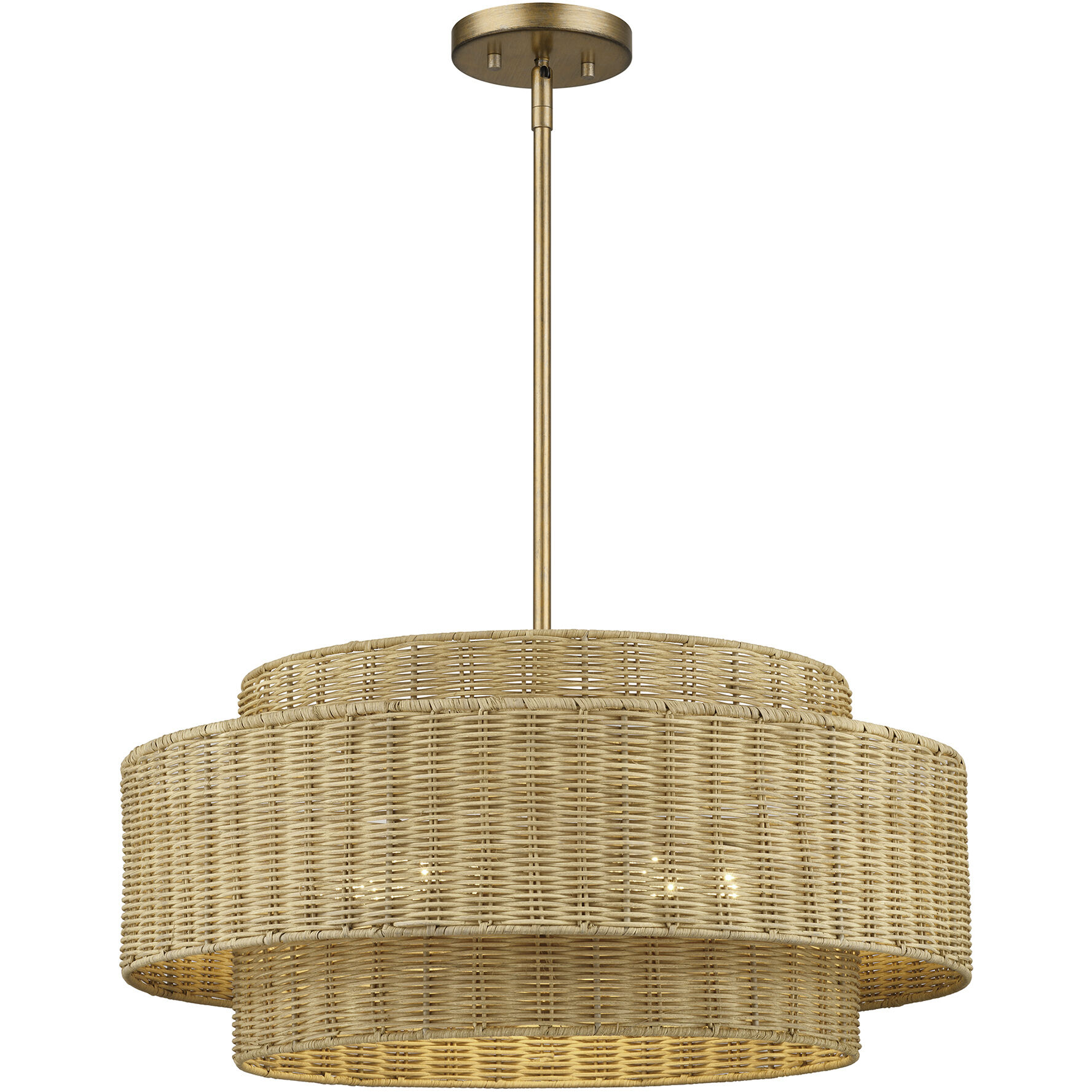 Weavington 5 Light 23 inch Antique Gold Leaf Pendant Chandelier Ceiling Light