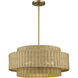 Weavington 5 Light 23 inch Antique Gold Leaf Pendant Chandelier Ceiling Light