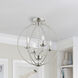Arabella 4 Light 15 inch Brushed Nickel Convertible Chandelier/ Semi-Flush Ceiling Light, Globe